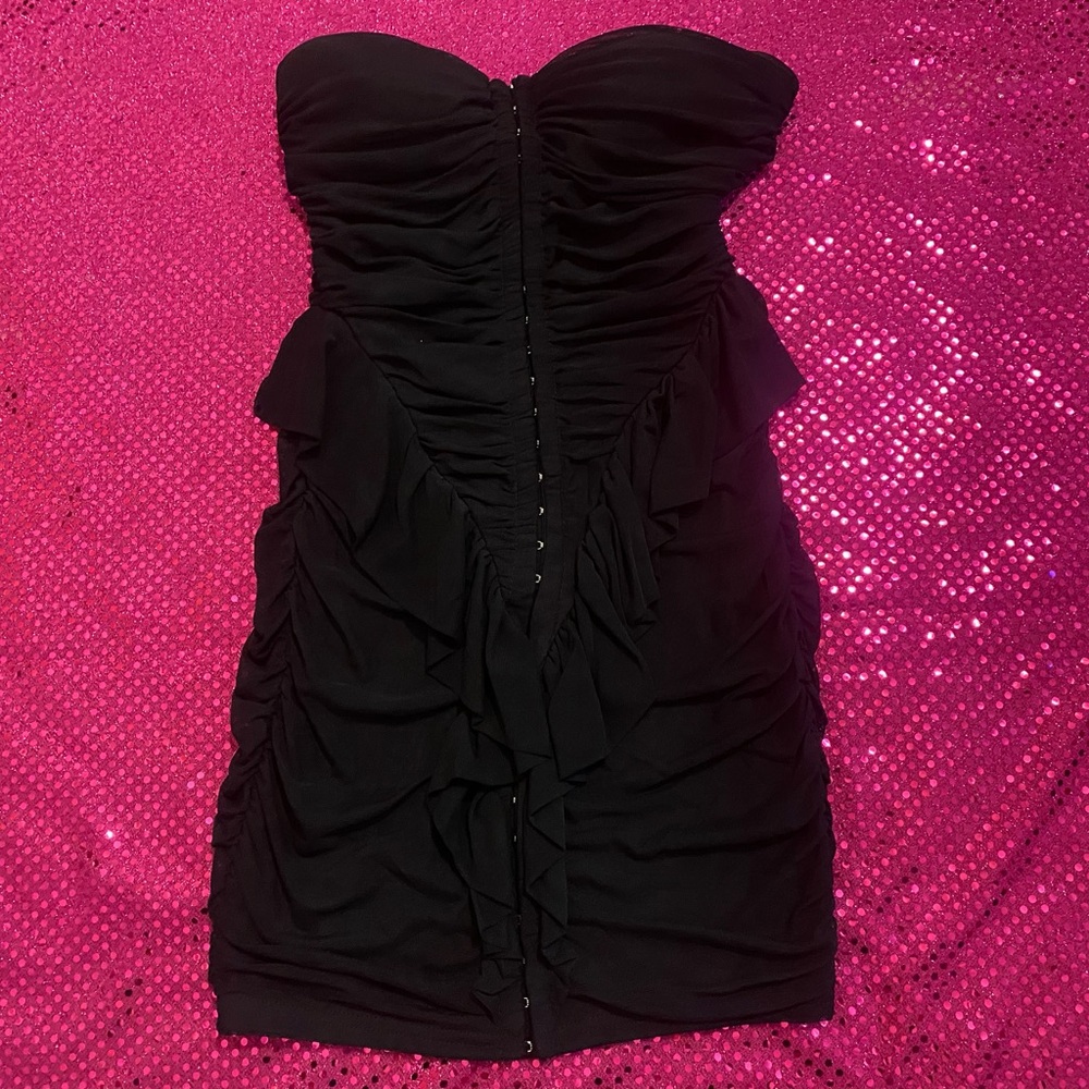 black my single version ruched mini dress from fashion nova size xs